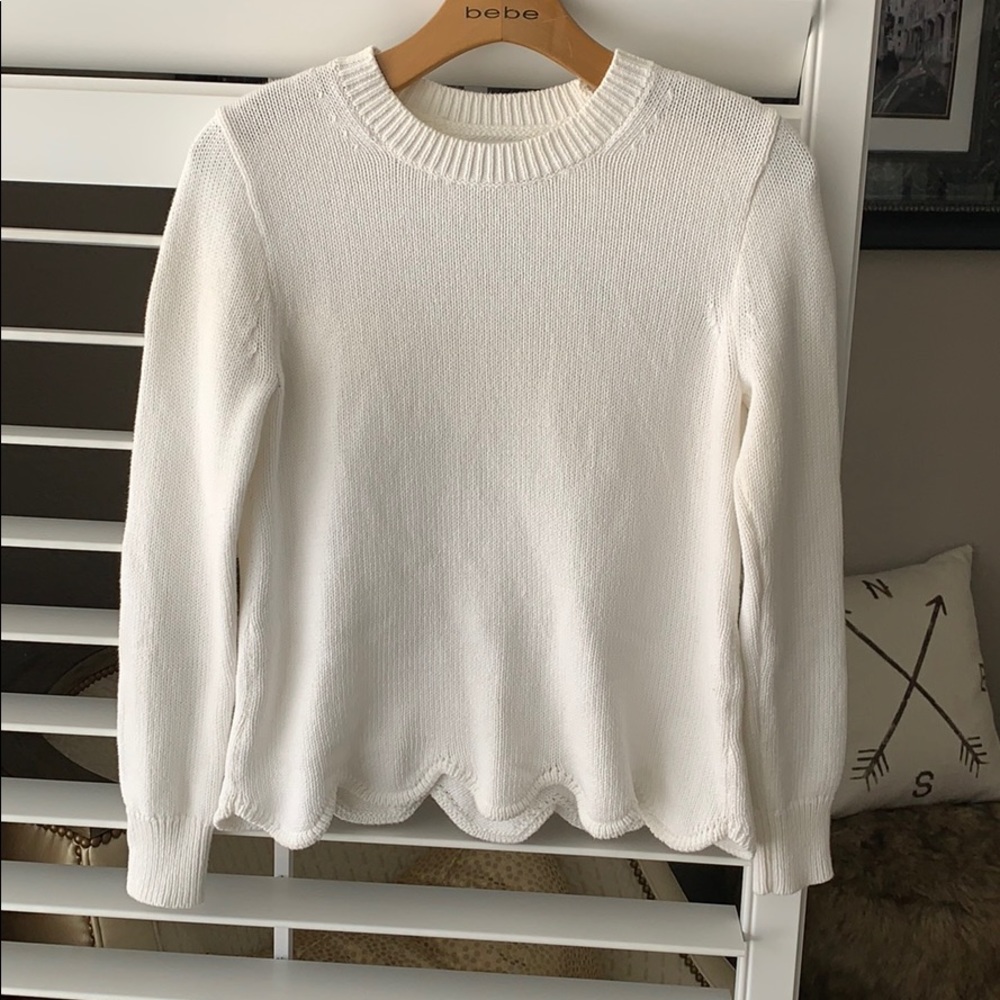 White scallop J. Crew sweater